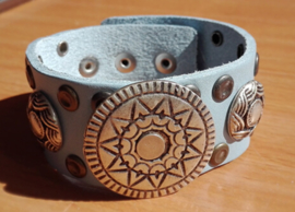 Armband - Leder - Sun - blauw