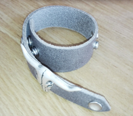 Armband - Leder - Overlaparmband - Buffel - Grijs - 30 cm