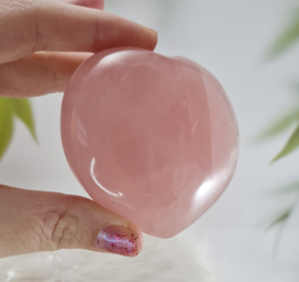 Rose Quartz Crystal Heart Pink - 7cm