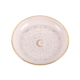 Schaal Astrologie Wiel Wit Goud - 10,5 cm