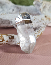 Edelsteen Hanger Bergkristal Punt Verzilverd