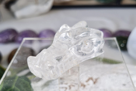 Draak Bergkristal Drakenschedel Edelsteen  - 4 cm