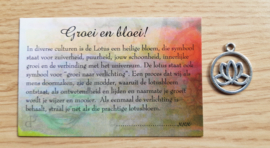 Pendant Lotus -  Growth and Bloom - With explanation on card