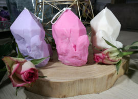 Pastel Pink Candle – Raw Crystal Point