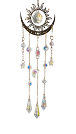 Raamhanger Suncatcher Zon en Halve Maan Goudkleur