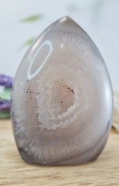 Agaat Edelsteen Sculptuur - Druzy Vlam - 7cm - Brazilië