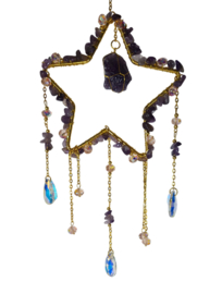 Raamhanger Suncatcher Ster met Amethist 12 cm