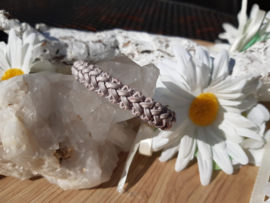 Armband - Ibiza - vlecht grijs/wit