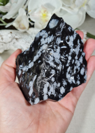 Sneeuwvlok Obsidiaan ruw 10 cm no.1