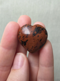 Mahonie Obsidiaan Edelsteen Hart 3cm