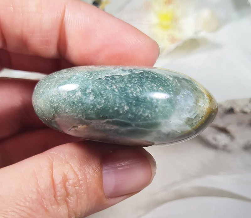 Oceaan Jaspis Groen Handsteen no.14 Edelsteen