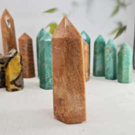 Roze Maansteen - Punt - no.4 - 14,5 cm