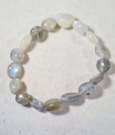 Edelsteen Armband Witte Maansteen Trommelsteen 10-12 mm