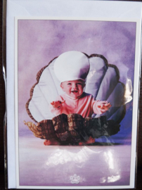 Postkaart met envelop - Schelp - Baby - 10,5 x 15 cm
