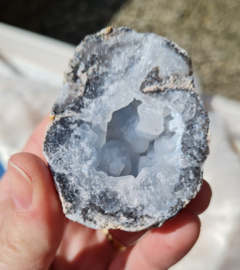 Chalcedoon - Wit Grijs - Geode - Mexico - Edelsteen 