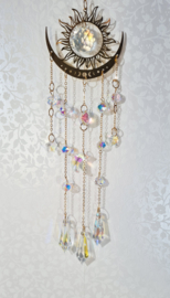 Raamhanger Suncatcher Zon en Halve Maan Goudkleur