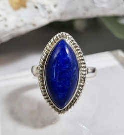 Edelsteen Ring Lapis Lazuli Marquise 925 Sterling Zilver - Maat 17