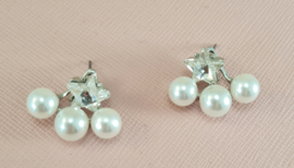 Oorbellen - Pearls & Star - 2cm - zilverkleur