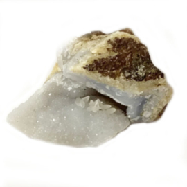 Chalcedoon - geode met Edelsteen clusterpunten - 8 cm