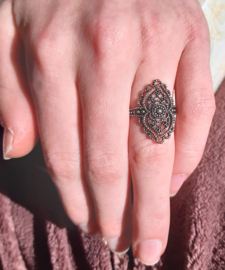 Ring Antiek 925 Sterling Zilver - Maat 15 en 17