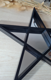 Spiegel Pentagram Ster zwart - 40 cm