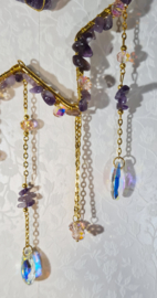 Raamhanger Suncatcher Ster met Amethist 12 cm