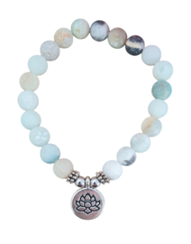 Edelsteen Armband Amazoniet met Lotus - 8 mm