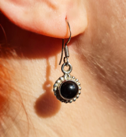 Edelsteen Oorhangers Zwart Onyx 925 Sterling Zilver