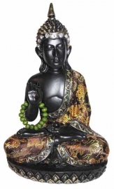 Statue - Buddha - Thai Buddha - with chain - gold/black - 24 cm