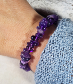 Edelsteen Armband Amethist Ronde Splitstenen