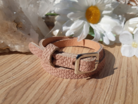 Armband - Wikkelarmband - suède - oud roze - Tressia - python print