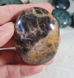 Zwarte Maansteen Palmsteen Edelsteen no.01 - 5,5 cm