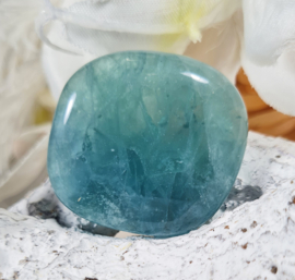 Fluoriet Platte Steen 3,5 cm no.6 Blauw