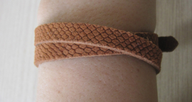 Armband - Wikkelarmband - suède - bruin - Tressia - python print