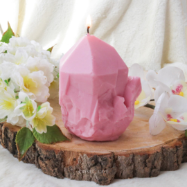 Pastel Pink Candle – Raw Crystal Point