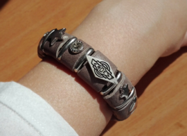 Armband Leder Studs bruin