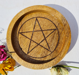 Pentagram - Grid - Mango hout - 15cm - opstaande rand