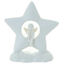 Beeld - Cherubijn zittend in een ster op een wolk  - 7,5cm