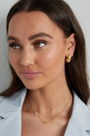 Ketting Flower and Pearls Roestvrij Staal Goudkleur