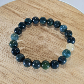 Edelsteen Armband Mosagaat Kogelarmband 10 mm