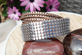 Armband - dubbel - druksluiting - strass