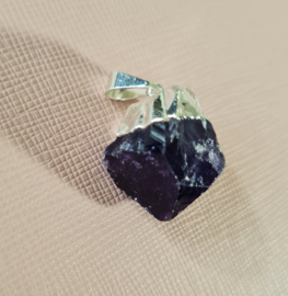 Edelsteen Hanger Amethist Punt Verzilverd