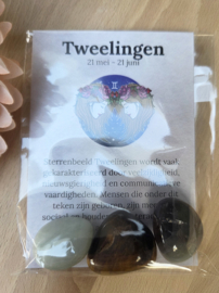 Tweelingen Sterrenbeeld Trommelstenen Cadeau set