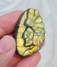 Indiaan Labradoriet Carving - 4 cm