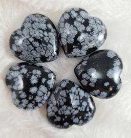 Sneeuwvlok Obsidiaan - Hart - 3cm