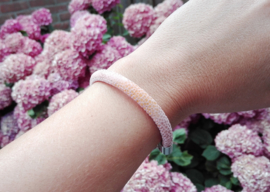 Armband - Ibiza - zalm roze - slang - rond