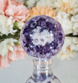 Chevron Amethist Edelsteen Bol no.2 - 6 cm