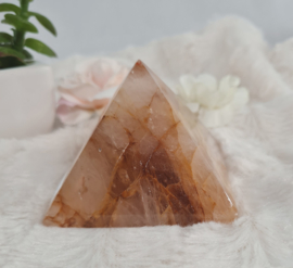 Golden Healer - Limoniet kwarts - Edelsteen Piramide - 7cm