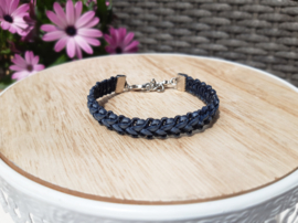 Armband - Ibiza - donker blauwe vlecht