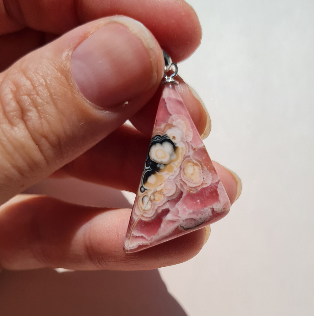 Rhodochrosiet Edelsteen Hanger 925 Zilver no.2